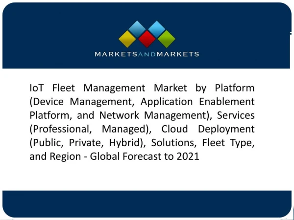 Rising Trends Towards Smartphone Integration With Vehicles to drive Iot fleet management market