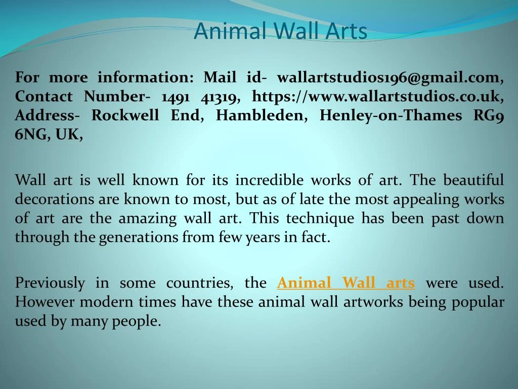 animal wall arts