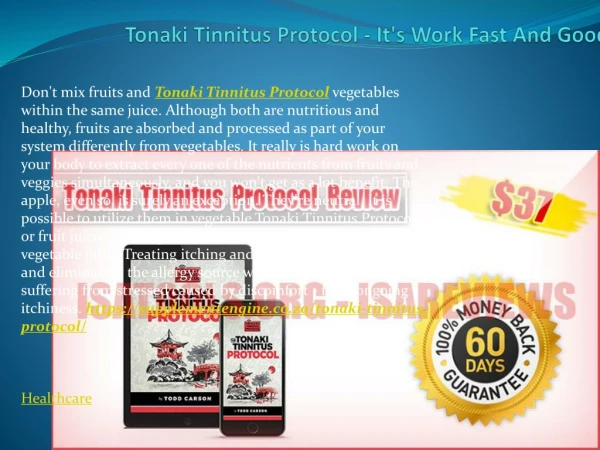 Tonaki Tinnitus Protocol - It's Easy To Use