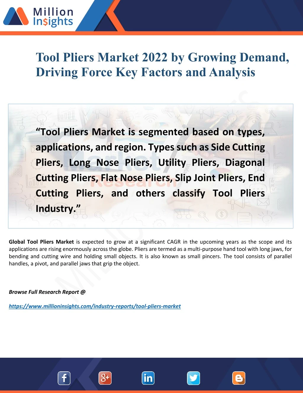 tool pliers market 2022 by growing demand driving
