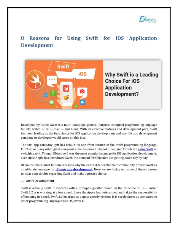 Why Is Swift a Leading Choice For iOS Application Development