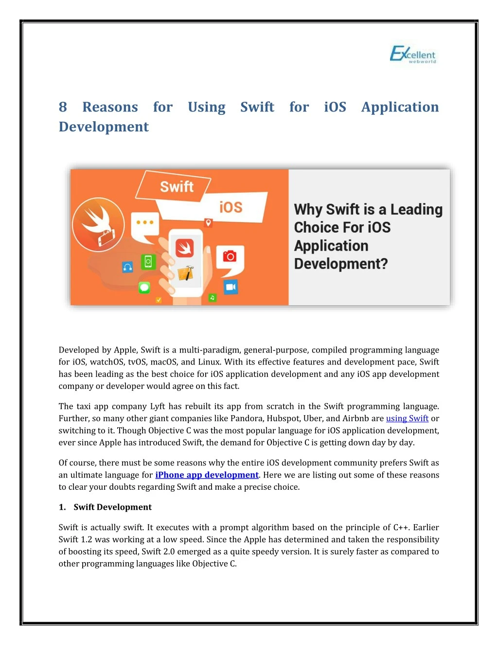8 reasons for using swift for ios application