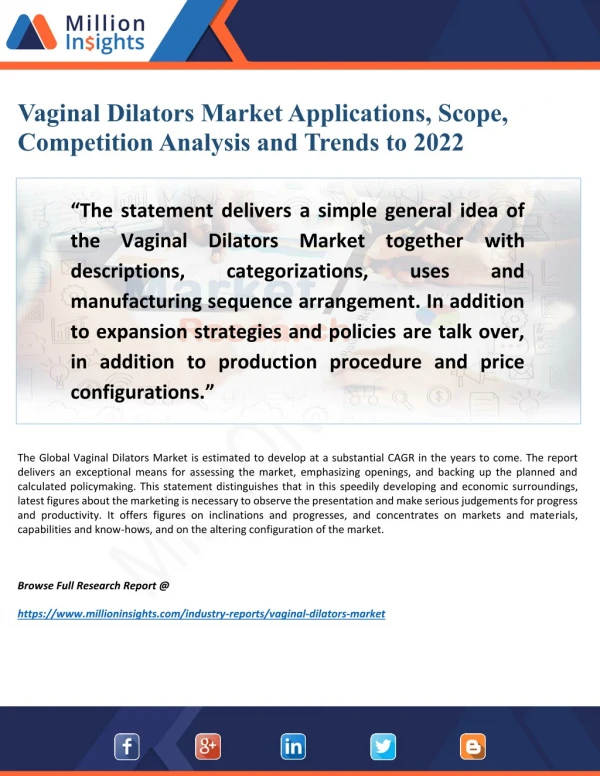 Vaginal Dilators Market 2022 Major Trends, Regional Analysis and Outlook