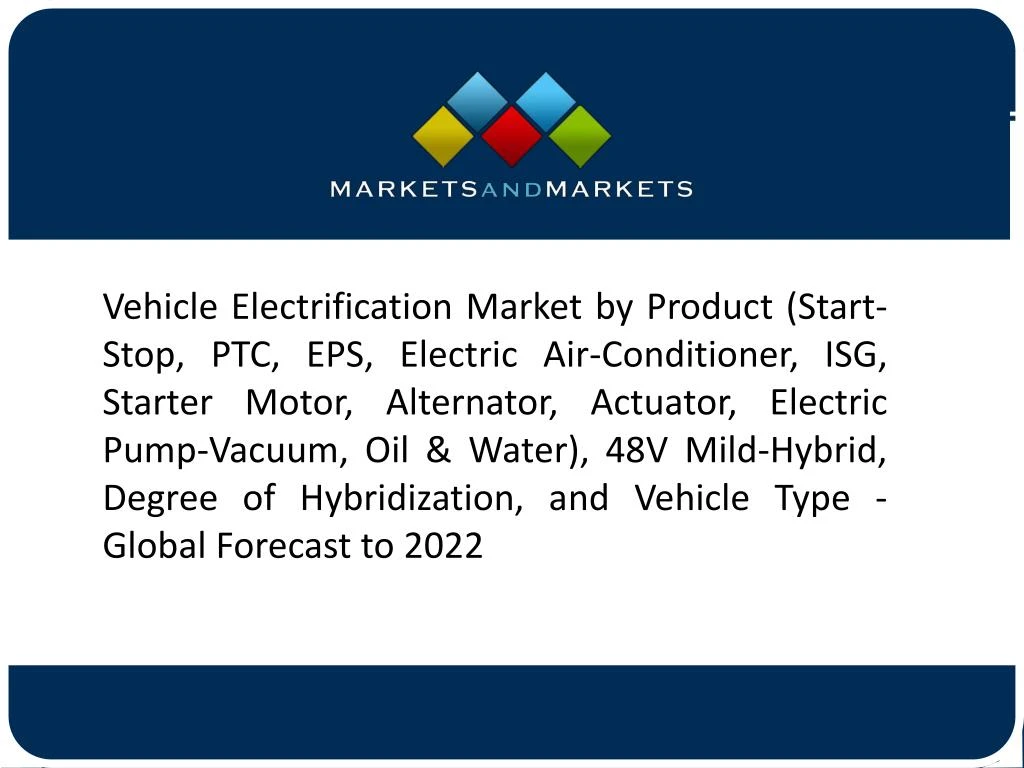 vehicle electrification market by product start