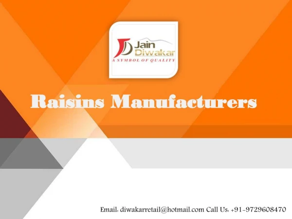 Raisins Manufacturers
