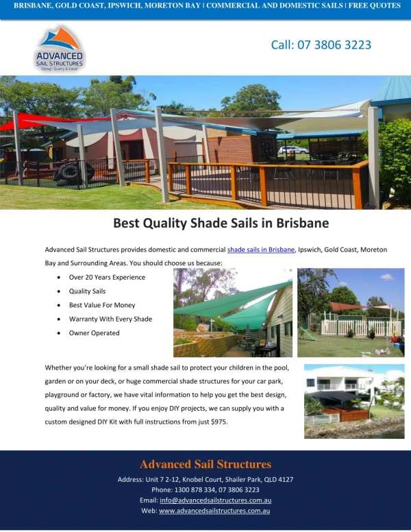 Best Quality Shade Sails in Brisbane