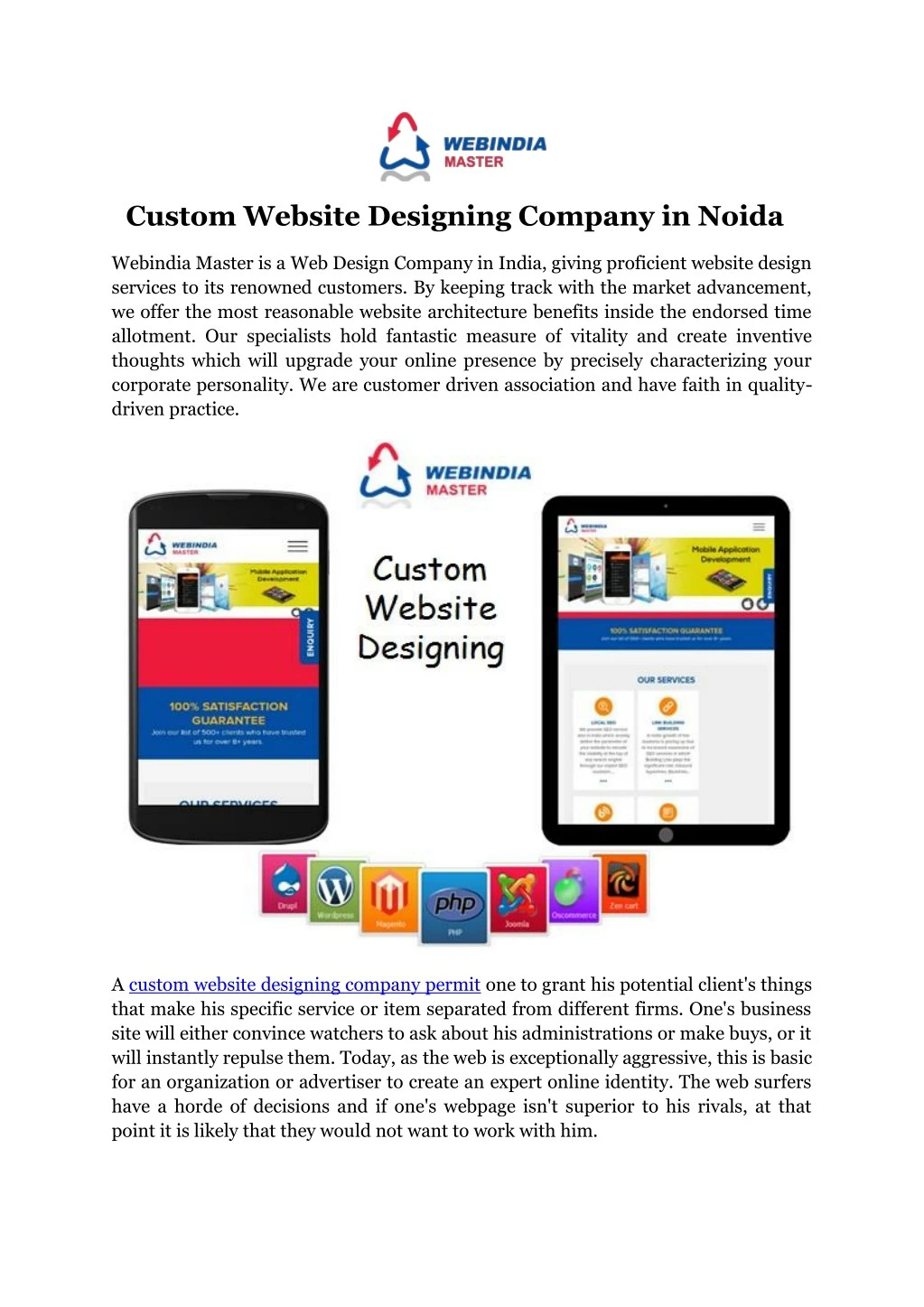 custom website designing company in noida