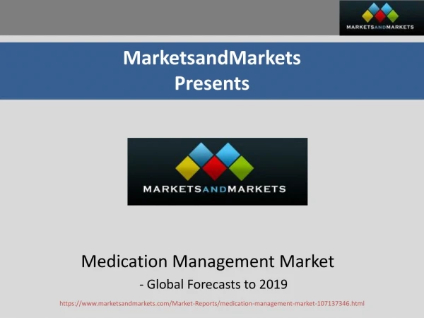 Medication Management Market worth $1,624.9 Million by 2019