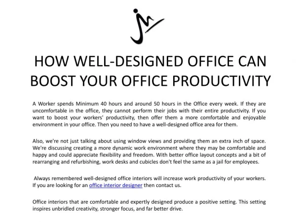 HOW WELL-DESIGNED OFFICE CAN BOOST YOUR OFFICE PRODUCTIVITY