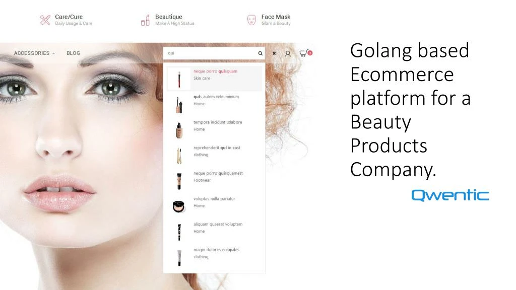 golang based ecommerce platform for a beauty products company
