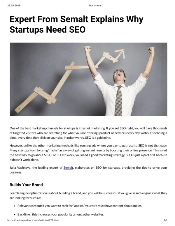 Expert From Semalt Explains Why Startups Need SEO