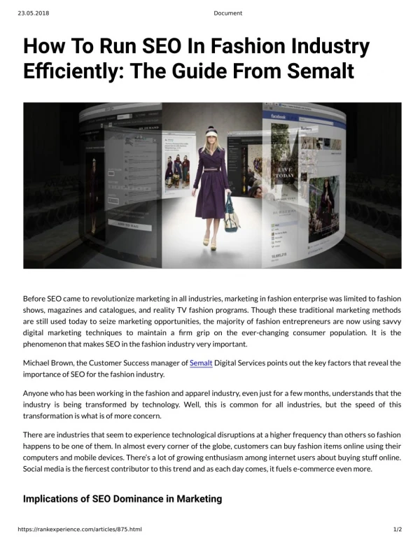How To Run SEO In Fashion Industry Efficiently The Guide From Semalt