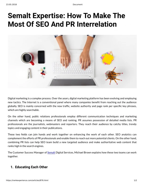 Semalt Expertise: How To Make The Most Of SEO And PR Interrelation