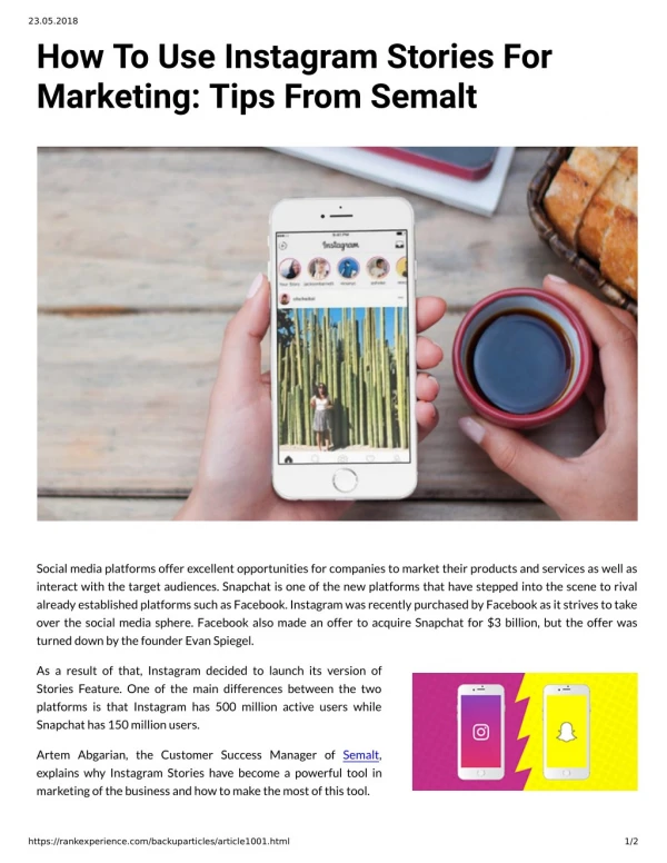 How To Use Instagram Stories For Marketing: Tips From Semalt