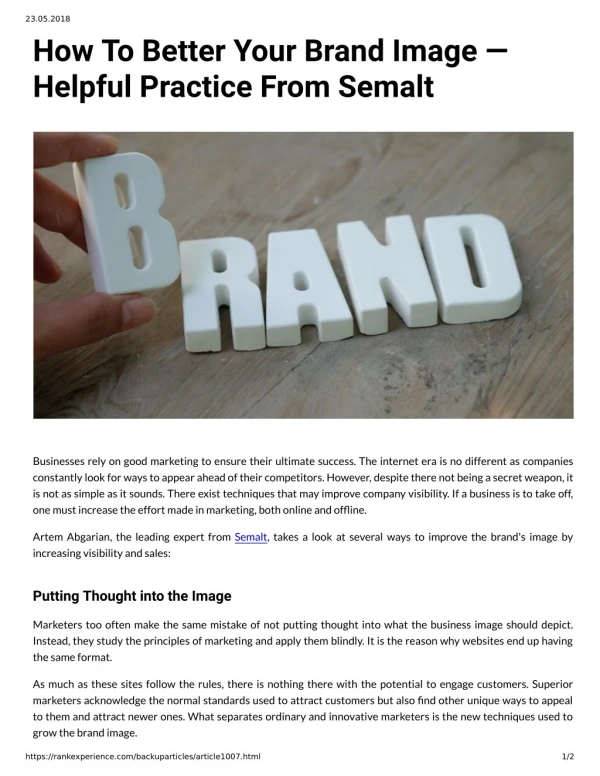 How To Better Your Brand Image — Helpful Practice From Semalt
