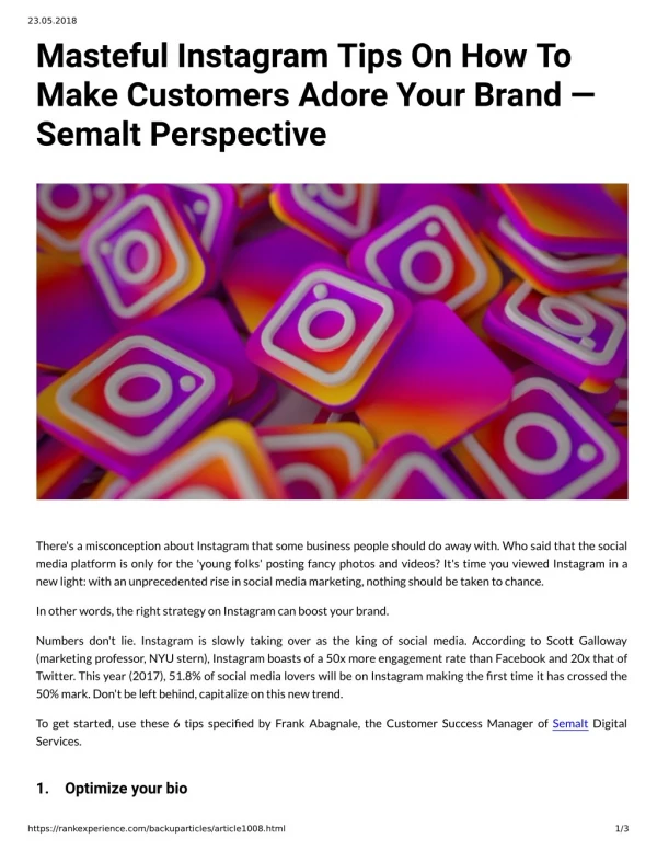 Masteful Instagram Tips On How To Make Customers Adore Your Brand — Semalt Perspective