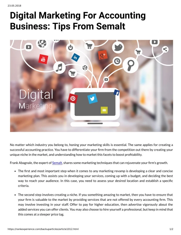 Digital Marketing For Accounting Business: Tips From Semalt