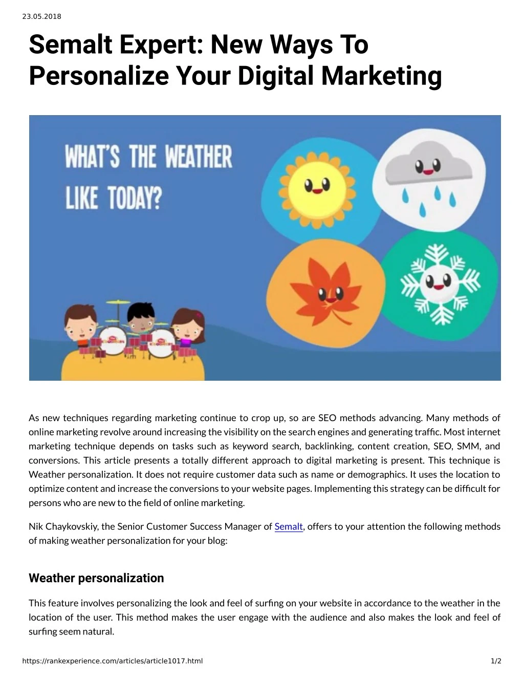 23 05 2018 semalt expert new ways to personalize