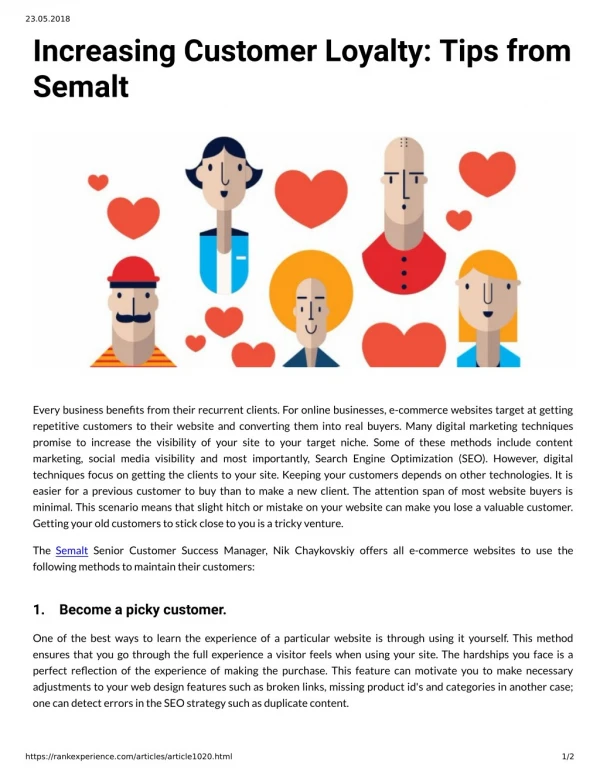 Increasing Customer Loyalty: Tips from Semalt