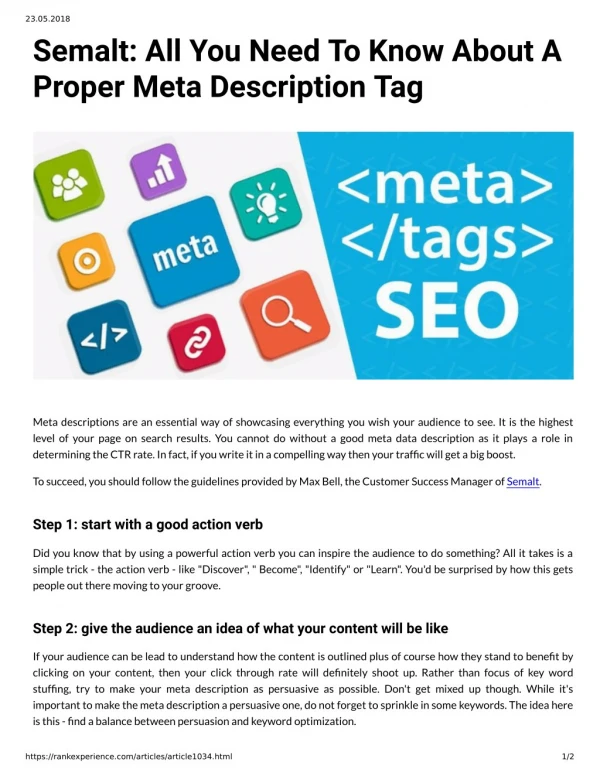 Semalt: All You Need To Know About A Proper Meta Description Tag