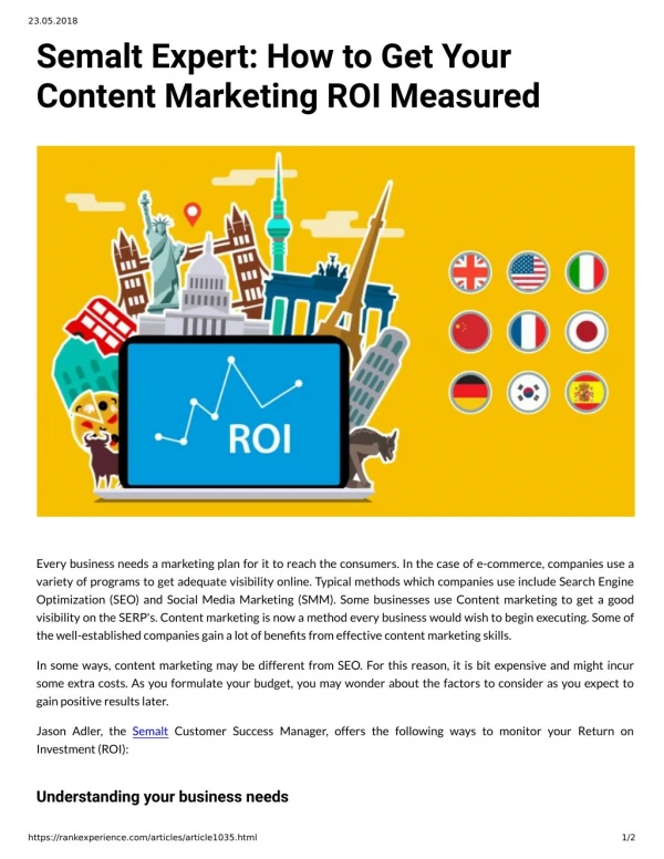Semalt Expert: How to Get Your Content Marketing ROI Measured