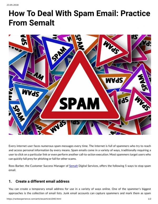 How To Deal With Spam Email: Practice From Semalt