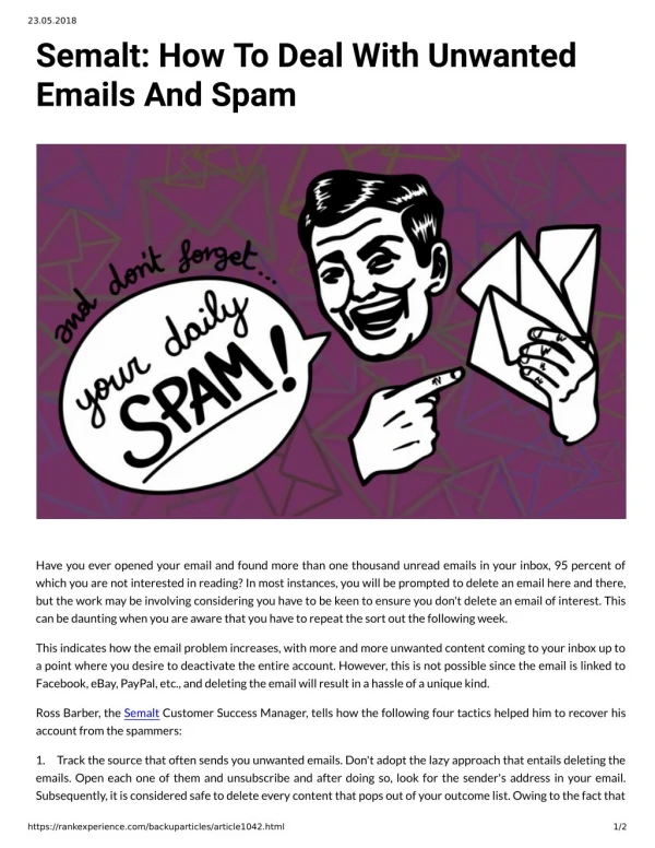 Semalt: How To Deal With Unwanted Emails And Spam