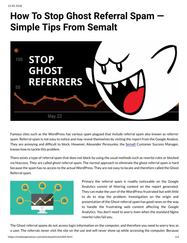 How To Stop Ghost Referral Spam — Simple Tips From Semalt