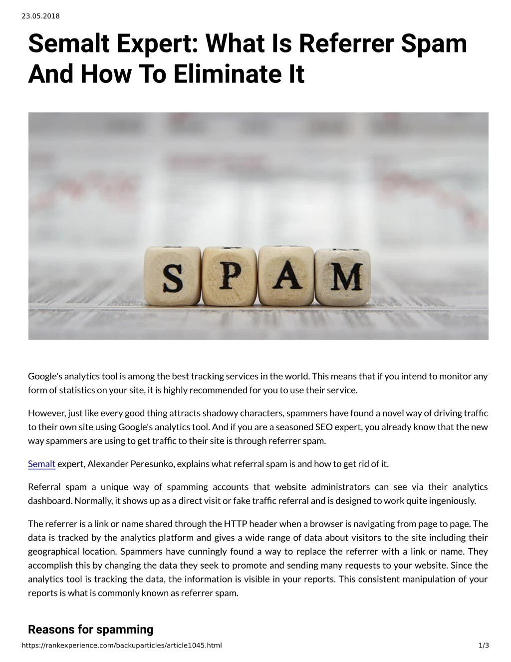 23 05 2018 semalt expert what is referrer spam