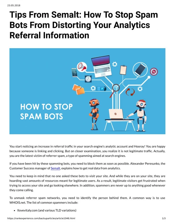 Tips From Semalt: How To Stop Spam Bots From Distorting Your Analytics Referral Information