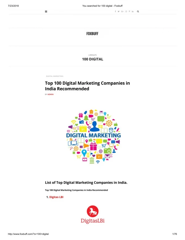 Top 100 Digital Marketing Companies in India