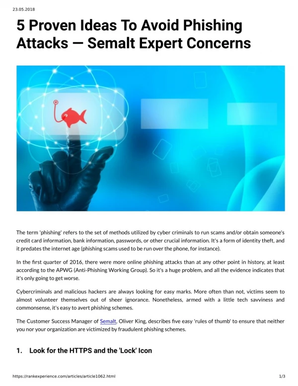 5 Proven Ideas To Avoid Phishing Attacks — Semalt Expert Concerns