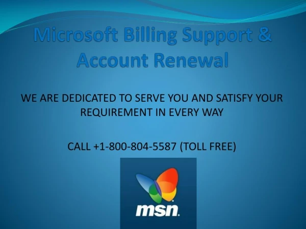 Microsoft Billing Support | MSN Billing Support 1-800-804-5587