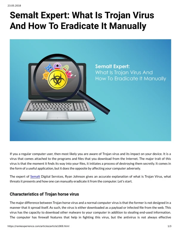 Semalt Expert: What Is Trojan Virus And How To Eradicate It Manually