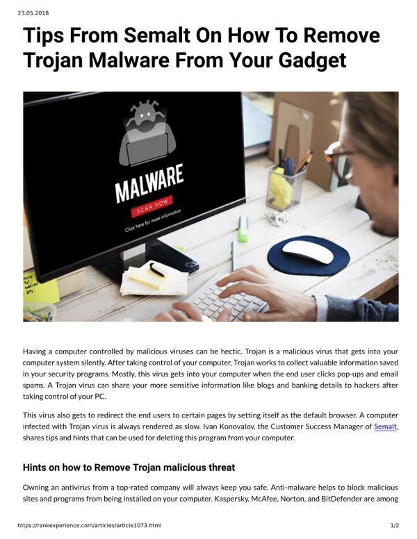 Tips From Semalt On How To Remove Trojan Malware From Your Gadget