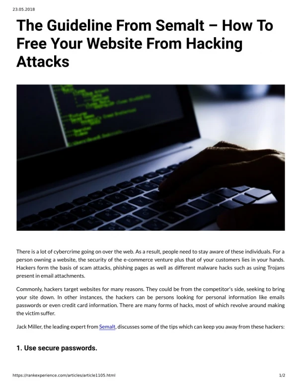 The Guideline From Semalt – How To Free Your Website From Hacking Attacks