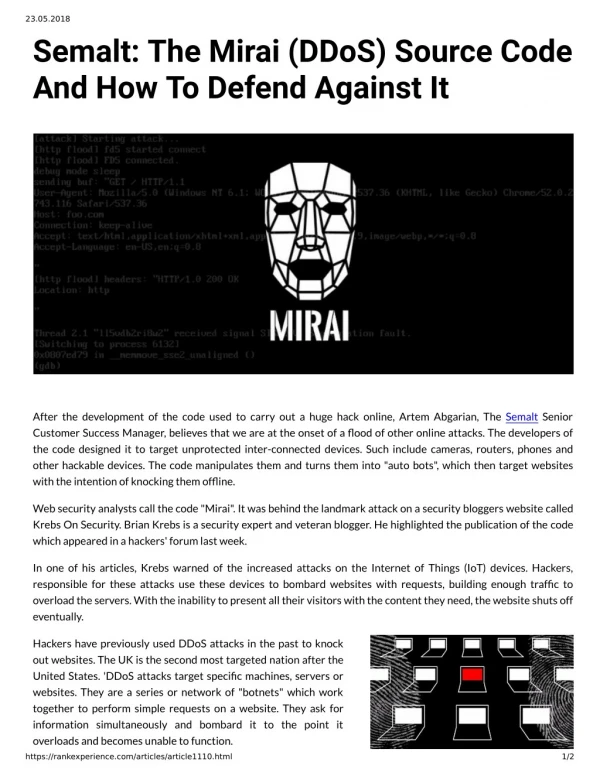 Semalt: The Mirai (DDoS) Source Code And How To Defend Against It