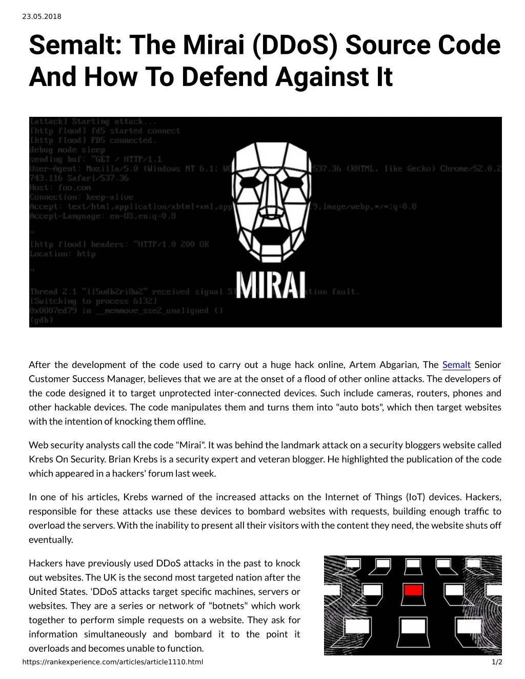 23 05 2018 semalt the mirai ddos source code