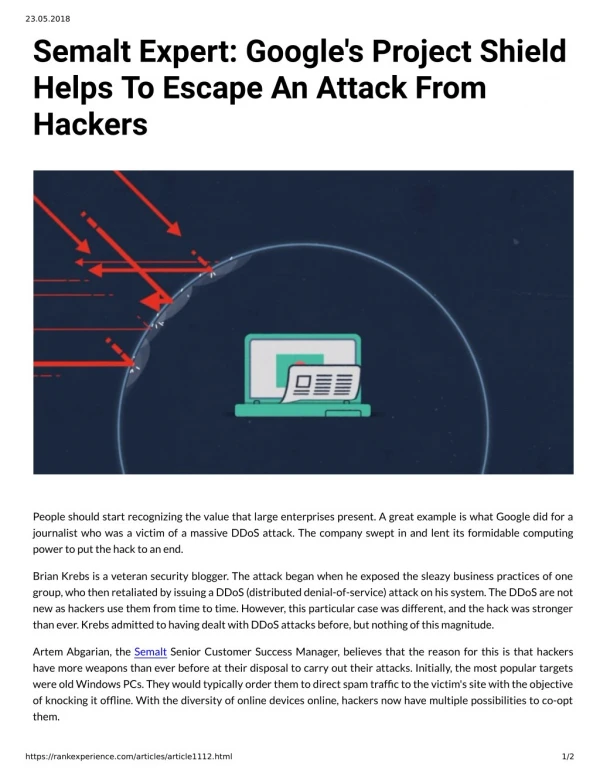 Semalt Expert: Google's Project Shield Helps To Escape An Attack From Hackers