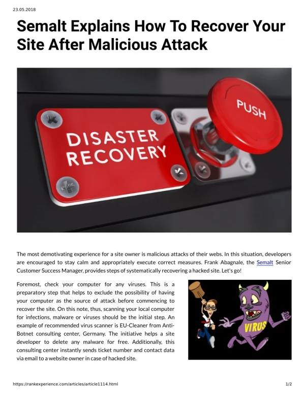 Semalt Explains How To Recover Your Site After Malicious Attack