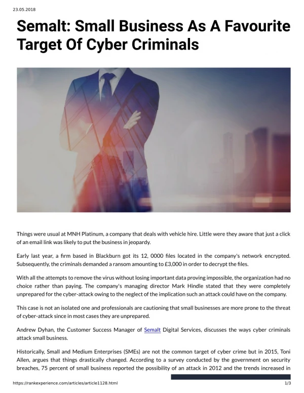 Semalt: Small Business As A Favourite Target Of Cyber Criminals