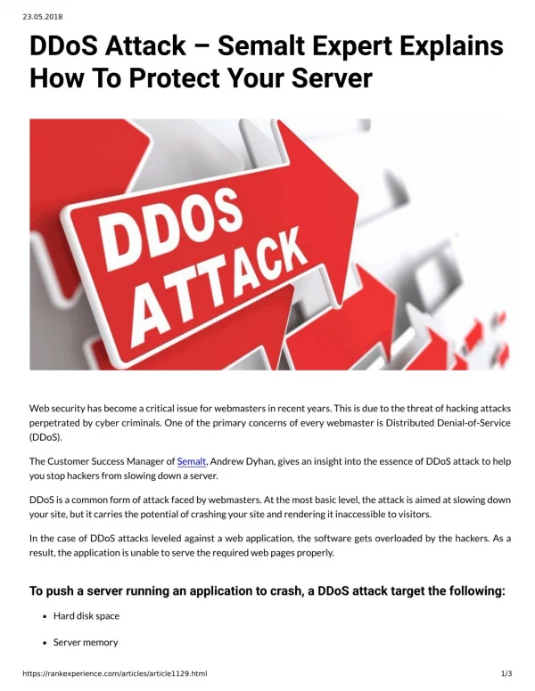 DDoS Attack – Semalt Expert Explains How To Protect Your Server