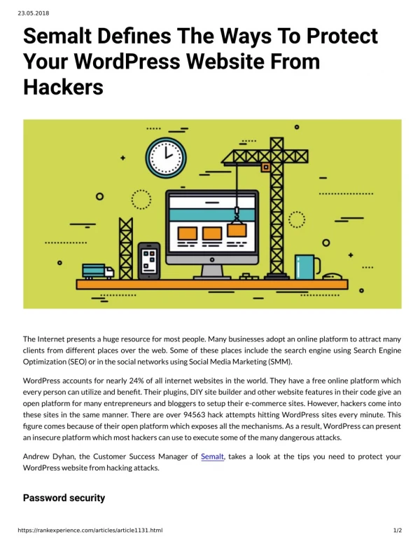 semalt Defines The Ways To Protect Your WordPress Website From Hackers