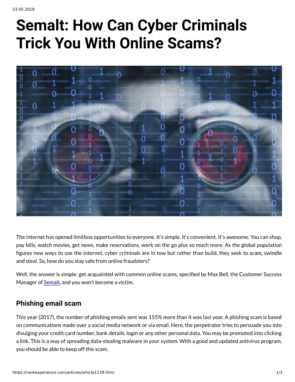 23 05 2018 semalt how can cyber criminals trick