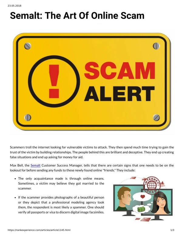 Semalt: The Art Of Online Scam