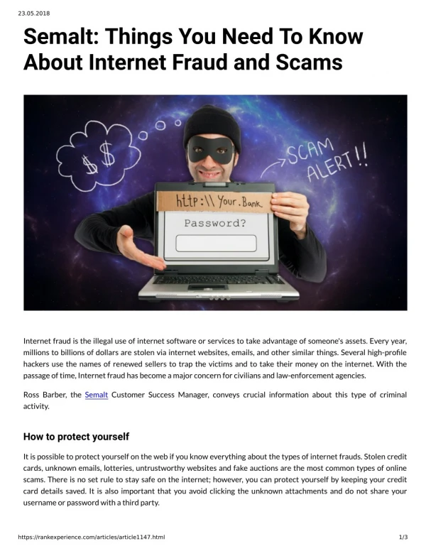 Semalt: Things You Need To Know About Internet Fraud and Scams