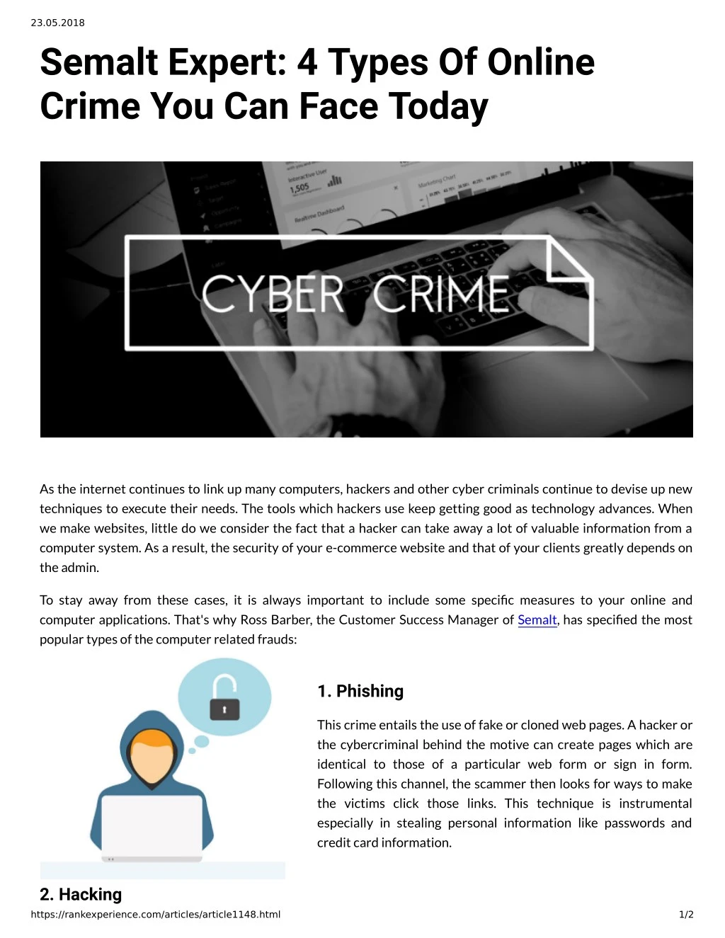 23 05 2018 semalt expert 4 types of online crime