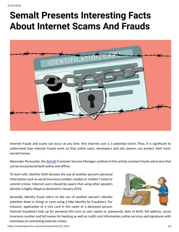Semalt Presents Interesting Facts About Internet Scams And Frauds
