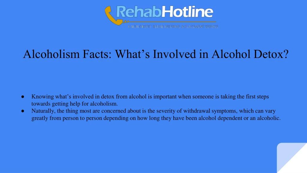 alcoholism facts what s involved in alcohol detox