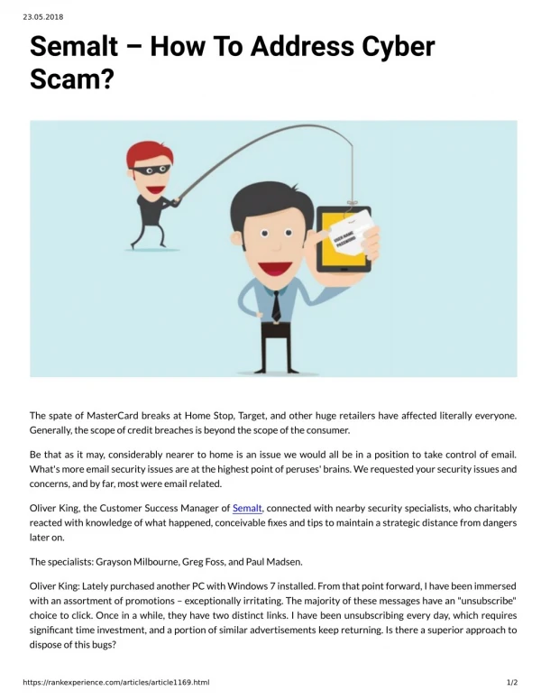 Semalt – How To Address Cyber Scam?